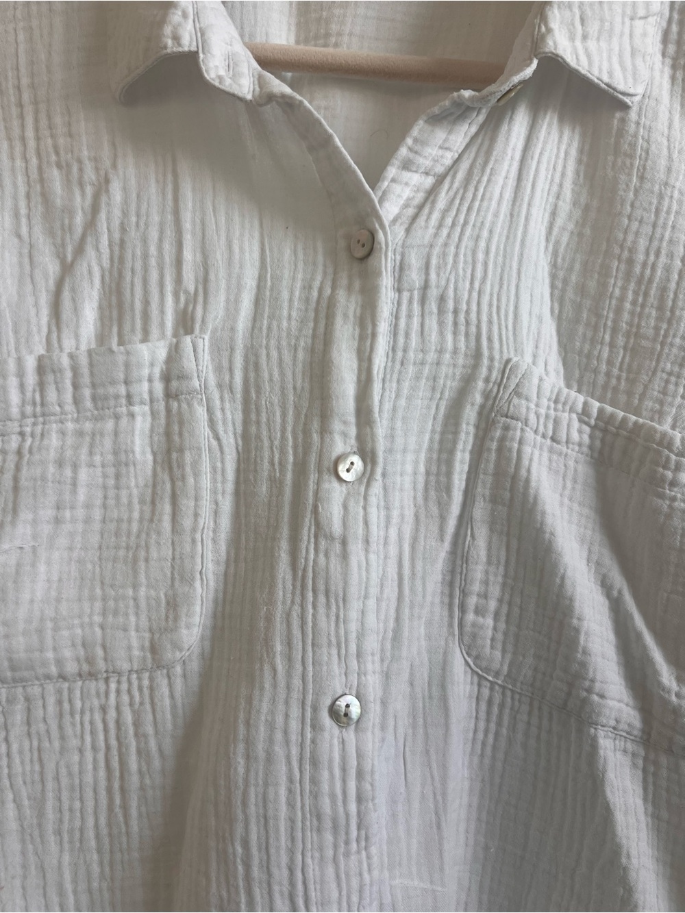 J. Jill White Short-Sleeve Button-Down Gauze Shirt - Picture 6 of 10
